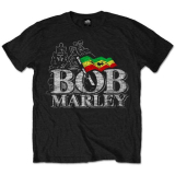 BOB MARLEY - Distressed Logo - čierne pánske tričko