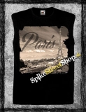 PARIS - Spomínam na Paríž - čierne pánske tričko bez rukávov
