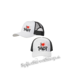 I LOVE THRASH - bieločierna sieťkovaná šiltovka model "Trucker Cap"