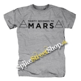 30 SECONDS TO MARS - Black Logo - sivé pánske tričko
