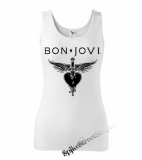 BON JOVI - Heart - Ladies Vest Top - biele