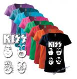 KISS - Band Four Faces - farebné dámske tričko