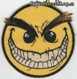 SMAJLÍK - Zlovestný pohľad - Yellow Logo on Black - nažehlovacia nášivka