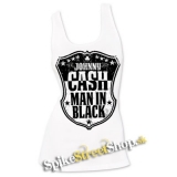 JOHNNY CASH - Man In Black - Ladies Vest Top - biele