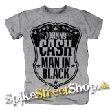 JOHNNY CASH - Man In Black - sivé pánske tričko