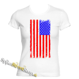 AMERICAN FLAG - Americká zástava - biele dámske tričko