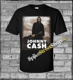JOHNNY CASH - Blue Portrait - čierne pánske tričko