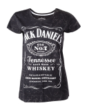 JACK DANIELS - Female T-shirt with Marble Wash - čierne dámske tričko