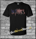 IN FLAMES - American Flag - čierne pánske tričko