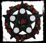 GOTHIC COLLECTION - Pentagram Rose Tealight Holder 29.5cm - svietnik