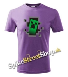 MINECRAFT - Hello, I´m Creeper - fialové pánske tričko