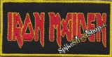 IRON MAIDEN - Red/Black/Yellow Logo - nažehlovacia nášivka