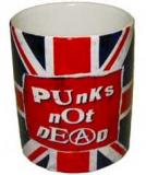 Hrnček PUNKS NOT DEAD - Logo na U.K. zástave