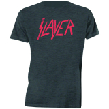 SLAYER - Distressed Logo - sivé pánske tričko
