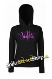 VIOLETTA - Pink Logo - čierna dámska mikina