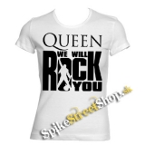 QUEEN - We Will Rock You - biele dámske tričko