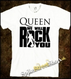 QUEEN - We Will Rock You - biele pánske tričko