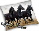 HORSES COLLECTION - Three Running Black Horses - vankúš