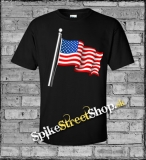 USA FLAG - Americká vlajka - čierne pánske tričko