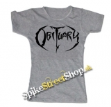 OBITUARY - Logo - šedé dámske tričko