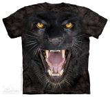 AGRESÍVNY PANTER - 3D pánske čierne tričko od značky THE MOUNTAIN