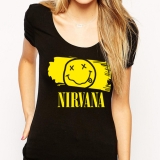 NIRVANA - Yellow - čierne dámske tričko