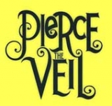 PIERCE THE VEIL - Logo On Yellow Background - štvorcová podložka pod pohár