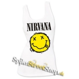 NIRVANA - Yellow Black Smile - Ladies Vest Top - biele