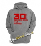 30 SECONDS TO MARS - Red Logo - šedá pánska mikina