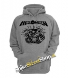 HELLOWEEN - 80´ Logo - Metal Pumpkin Head - šedá pánska mikina