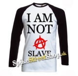 I AM NOT A SLAVE - Red A - pánske tričko s dlhými rukávmi