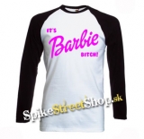 IT´S BARBIE BITCH - Logo Ružové - pánske tričko s dlhými rukávmi