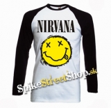 NIRVANA - Yellow Black Smile - pánske tričko s dlhými rukávmi