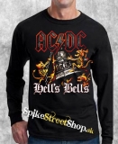 AC/DC - Hells Bells Coloured - čierne pánske tričko s dlhými rukávmi