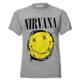 NIRVANA - Yellow Black Logo - sivé pánske tričko