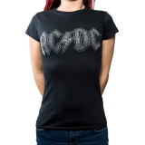 AC/DC - Logo Diamante - čierne dámske tričko