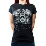 QUEEN - Logo Diamante - čierne dámske tričko