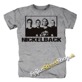 NICKELBACK - Logo & Band - sivé pánske tričko