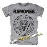 RAMONES - Logo - sivé pánske tričko