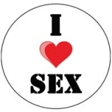 I LOVE SEX - biely odznak