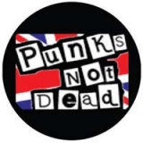 PUNKS NOT DEAD - U.K.vlajka - čierny odznak