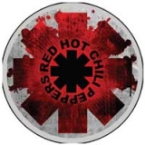 RED HOT CHILI PEPPERS - červená vločka na šedom podklade - odznak