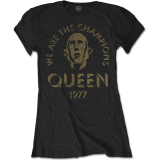 QUEEN - We Are The Champions - čierne dámske tričko