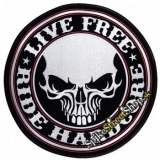 LIVE FREE - Ride Hard Core - veľká nažehlovacia nášivka