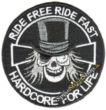 HARDCORE - Ride Free Ride Fast - nažehlovacia nášivka