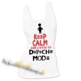 DEPECHE MODE - Keep Calm And Listen To DM - Ladies Vest Top - biele