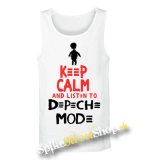 DEPECHE MODE - Keep Calm And Listen To DM - Mens Vest Tank Top - biele