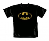 BATMAN - Distressed Shield - čierne pánske tričko