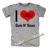 I LOVE GUNS N ROSES - sivé pánske tričko