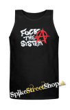 ANARCHY - Fuck The System - Mens Vest Tank Top - čierne